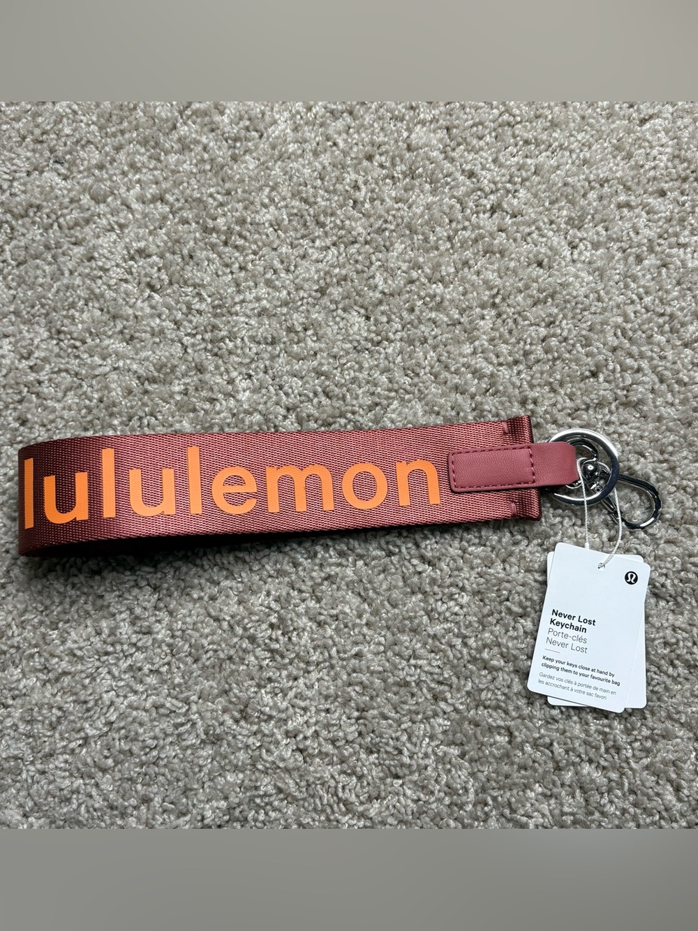 Lululemon Never Lost Keychain